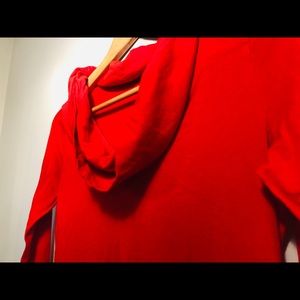 Bright red cowl neck tee